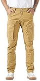 Plaid&Plain Men's and Women's Khaki Cargo Pants
