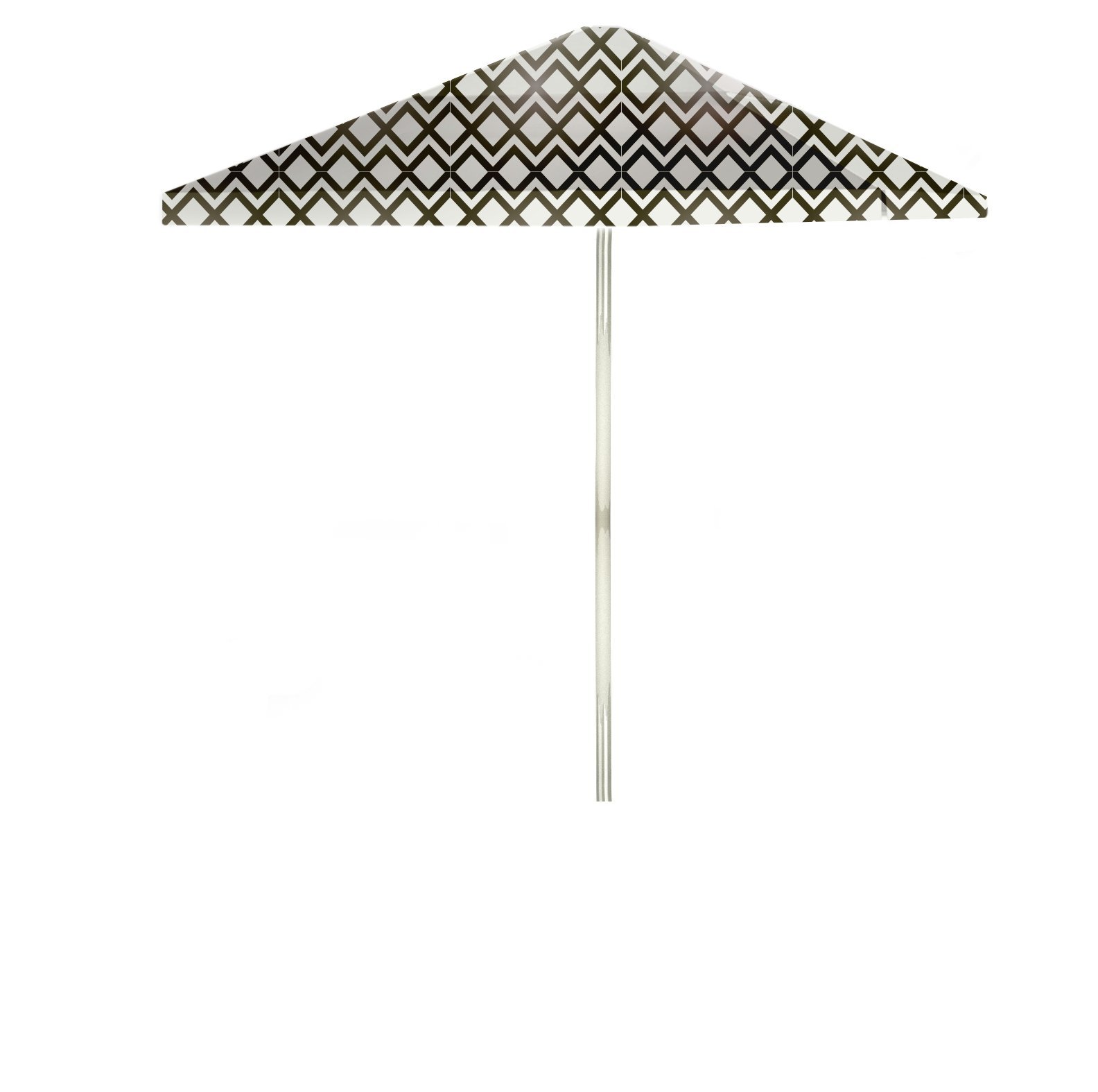 Best of Times 1020W2110-BWS Chevron 8 ft Tall Square Market Umbrella, One Size, Brass-White-Small