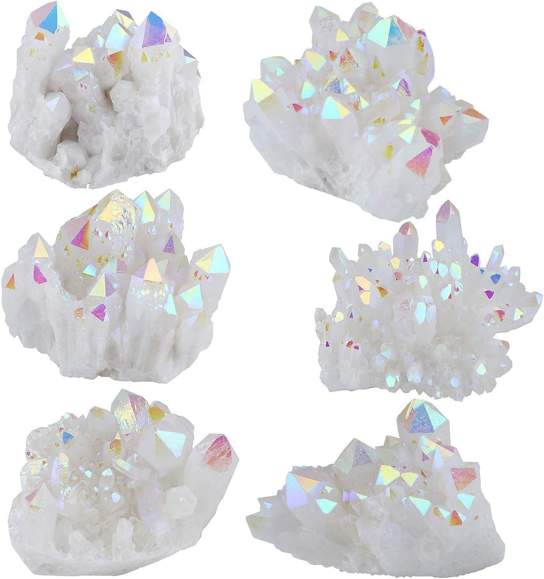 mookaitedecor Titanium Coated Natural Rock Crystal Raw Piece Geode Decorative Stone Natural Piece Gemstone Decoration Sample - Image 4