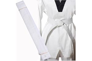 Taekwondo Belt, White Belt Taekwondo Solid Rank,Karate Judo Belts with 8 Rows of Stitching,Universal Brazilian Jiu Jitsu Belt