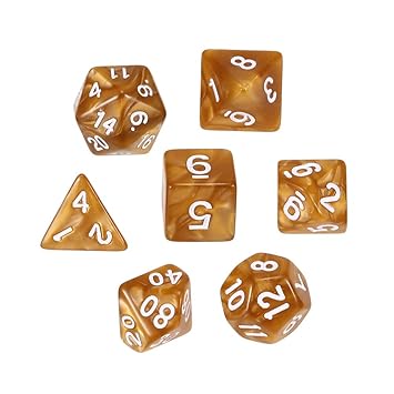 Lixada 7 PCS Polyhedral Dice Entertainment Gambling Game Playing Tool Acrylic Dice Set D4 D6 D8 D10 D12 D20