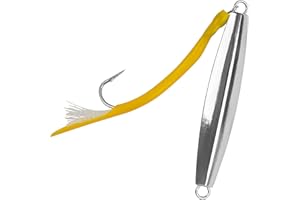 AGOOL Diamond Jigs Saltwater Fishing Lures Casting Jigging Spoon Lures with Tube Tail Stainless Steel Hooks Trolling Lures Metal Jig Spoons for Deep Sea Surf Fishing Bluefish Striper Tuna Salmon
