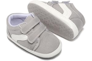 SABATUTU Baby Boys Girls Canvas Sneakers Toddler Non-Slip Soft Sole Newborn Infant Lightweight First Walker Crib Shoes for 0-18 Months