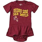 Wes and Willy College Sports Fan Baby Girls Ruffle Hopper Romper