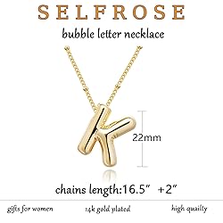 SELFROSE Initial Necklaces for Women,Dainty Bubble