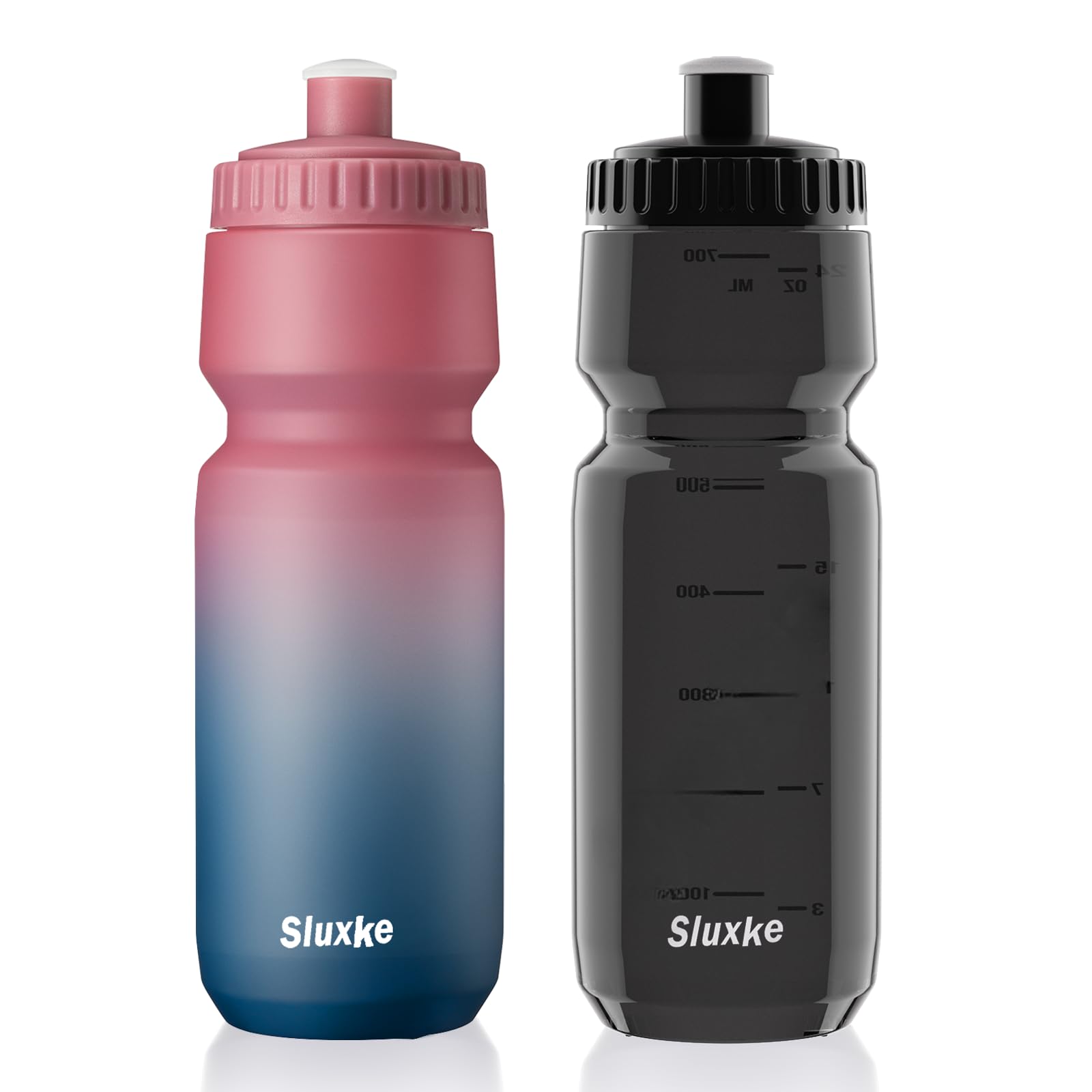Photo 1 of SLUXKE 32oz Bike Water Bottle Squeeze 2Pack, 1000ml Sports Bicycle Water Bottle BPA Free, Lightweight Fits Most Bicycle Bike Cages