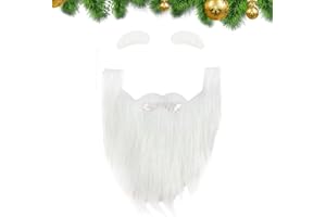 White Dwarf Costume Beard, Lightweight Texture Fake Mustache White Beard, Soft and Comfortable Santa Beards for Cosplay