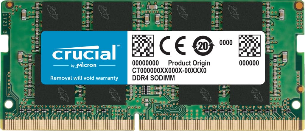 Crucial RAM DDR4 16GB 3200MHz SODIMM CL22, Memoria per PC Laptop/Notebook, Mini PC (o 2933MHz / 2666MHz) - CT16G4SFRA32A