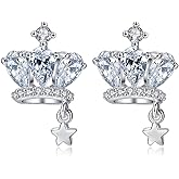 Cute Star Crown Dangle Earrings for Women, Women’s Princess Queen Crown Bohemian Drop Earrings Jewelry