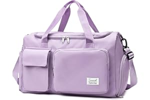 Suruid Sports Gym Bag with Shoes Compartment Travel Duffel Bag with Dry Wet Separated Pocket for Men and Women, Overnight Bag