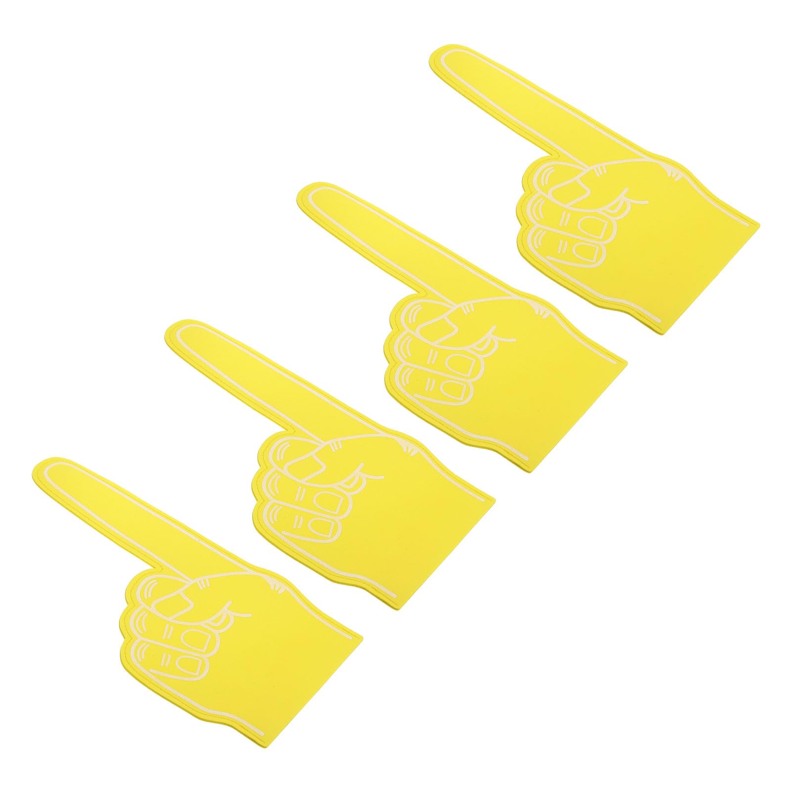 PATIKIL Giant Foam Finger 18 Inch, 4 Pcs Number 1 Foam Hand EVA Foam Finger Cheerleading for Sports Events Baseball Basketball Soccer Games, Yellow