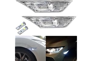 NJSBYL Civic Side Marker Light For Honda Civic Sedan Coupe Hatchback 2016 2017 2018 2019 2020 2021 2022 Side Marker Turn Signal Lights Kits (clear lens side marker light OEM)