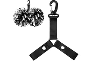 CEELGON Pom Pom Holder Hanger with Snap Button for Backpack Cheerleader Team Tags Cheer Bag Strap Accessories Cheerleading Essentials (Black)