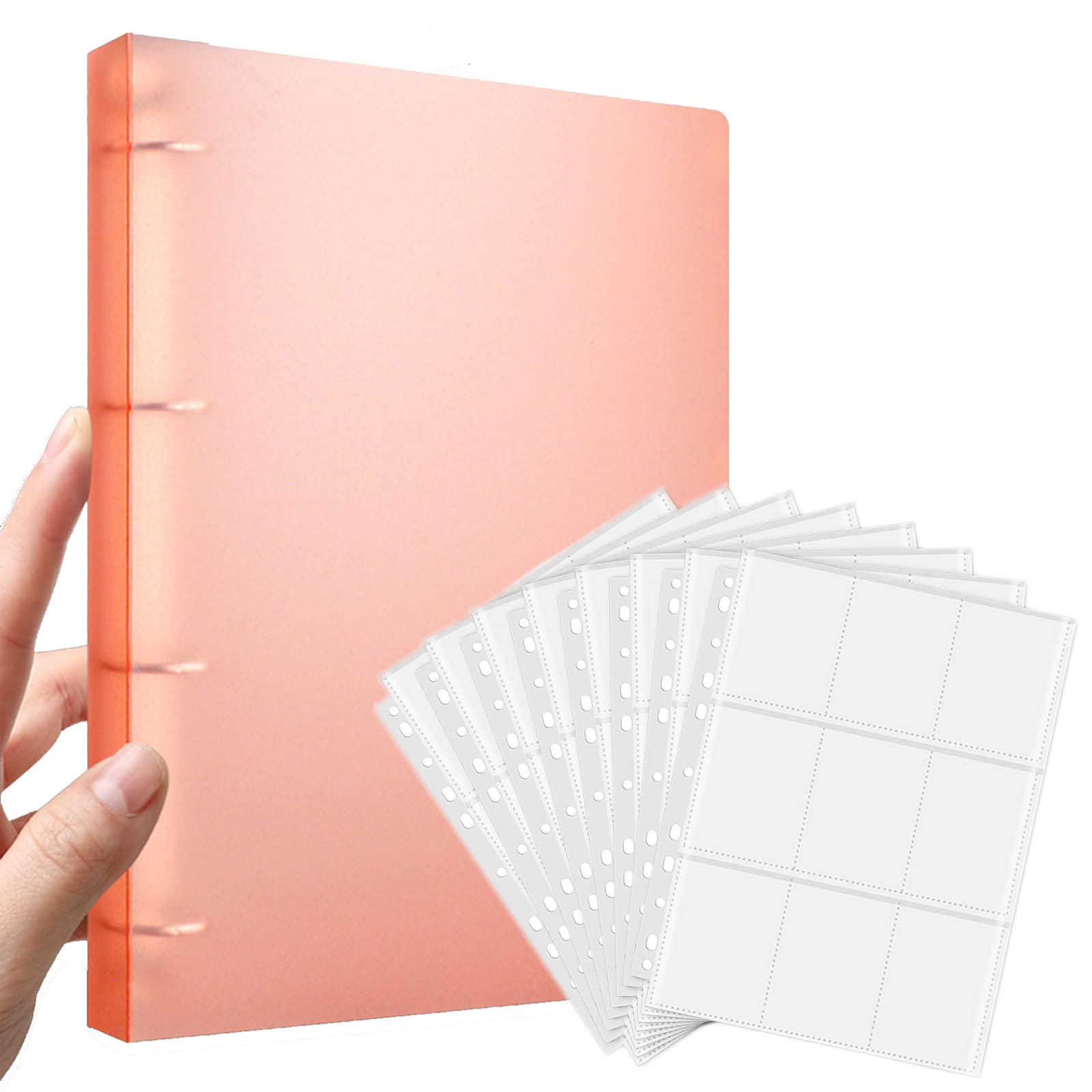 900 Pockets Trading Card Covers,50-Pages Double Sided 9-Pocket 11 Holes Waterproof Transparent Film Cards Folder toploaders,Card Binder Storage Album Pages Game Sports Collecting Album