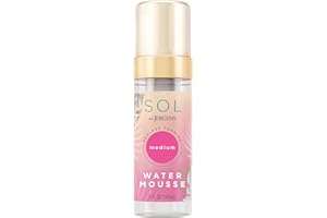SOL by Jergens Deep Water Self Tanner Mousse, Water-based Sunless Tanner with Coconut Water for Fake Tan, Dye-free Tanning Active Derived from Natural Sugars, Medium Color, 5 Ounce