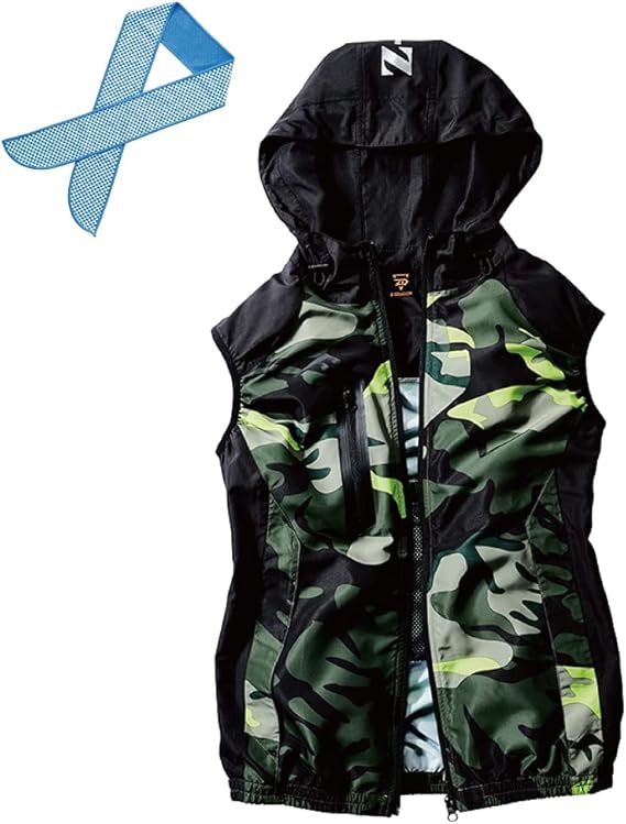 Amazon Co Jp 空調服 服のみ Z Dragon ジィードラゴン ベスト フード付 ポリエステル100 全3色 オリジナル冷感タオル付 服 ファッション小物