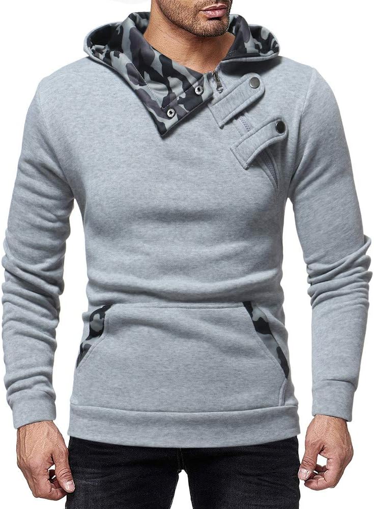 Men's Hoodies, FORUU Autumn Winter Casual Camouflage Zipper Slim Long Sleeve Top Blouse