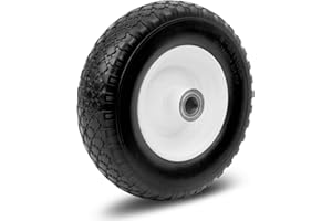 MaxxHaul 50502 12" Flat Free Solid Polyurethane All-Purpose Replacement Tire for Trailer Dollies Hand Trucks, Garden Carts, 1