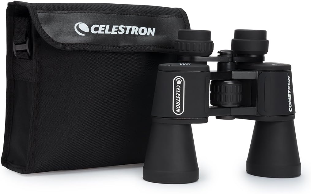 Celestron - Cometron 7x50 Bincoulars - Beginner Astronomy Binoculars - Large 50mm Objective Lenses - Wide Field of View 7x Magnification : Camera & Photo