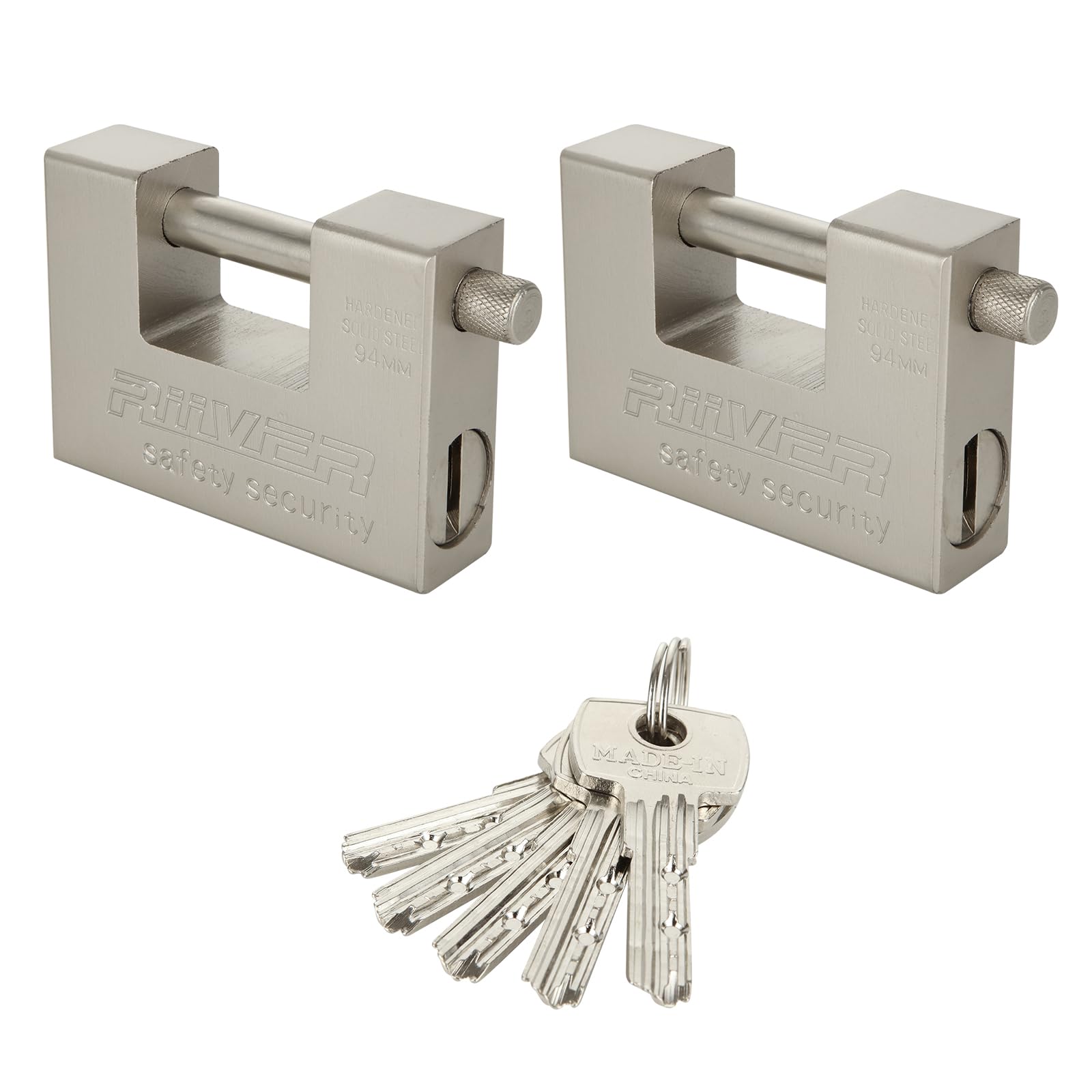 VIDETOL 2 Pcs Container Padlock with Keys, 90mm Heavy Duty Security Padlock, 12mm Thick Shackle, Anti Drill Cylinder, Steel Padlocks for Containers, Door, Sheds, Lockers, Gates and Warehouses