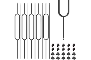 PATAVIN 1/2 Inch Wrought Iron Oval Balusters - Hollow Iron Square Plain Bar Stair Balusters - Metal Spindles for Indoor Staircase with Baluster Shoes, Satin Black (10 Pack)