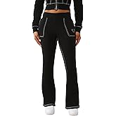 True Religion Women’s Big T Flare Pants | Wide Leg Sweatpants with Sign-Stitching & Pull-On Fit