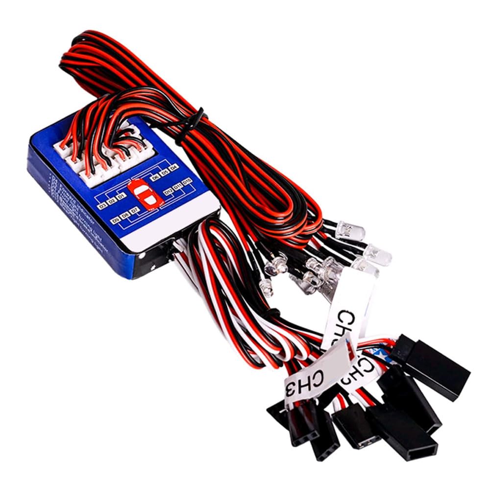 WANGCL Rc Car Lights Kit 12 LED Steering Brake Lighting System Kit Smart Simulation Strobe Light for Rc Car 1/10 RC Auto/LKW/Crawler