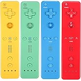 Yosikr Remote Controller for Wii/Wii U, with Silicone Case and Wrist Strap (4 Pack, Green, Yellow, Blue, Red)