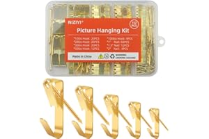 152Pcs Picture Hanging Kit, Picture Hangers 10lb, 20lb, 30lb, 50lb, 100lb Hooks with Nails, Heavy Duty Photo Frame for Pictur