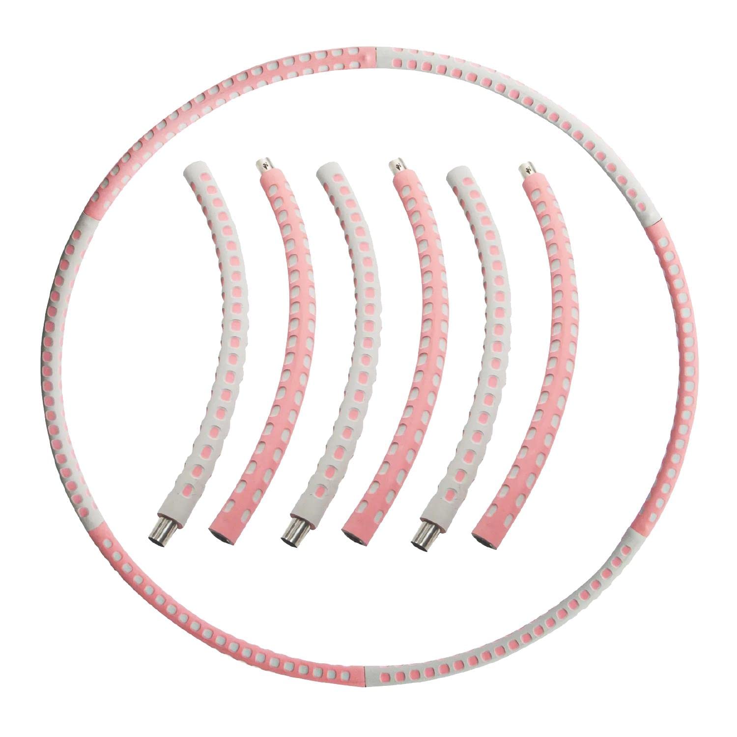 Gymcline Weighted Steel Fitness Hoop with 6 Sections 1.2 KG, Pink