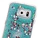 Galaxy S6 Edge Case, GreenElec Floating Bling Ultra-Slim Luxury Glitter Sparkly Gradient Flowing Hybrid Hard PC Liquid Infused Case Cover for Samsung Galaxy S6 Edge (Aqua)