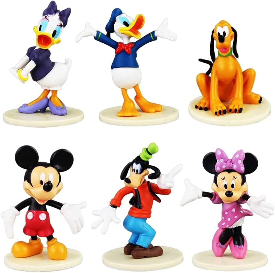 Mickey Minnie Cake Topper Set - Mini Figures for Kids' Birthday Party Decoration