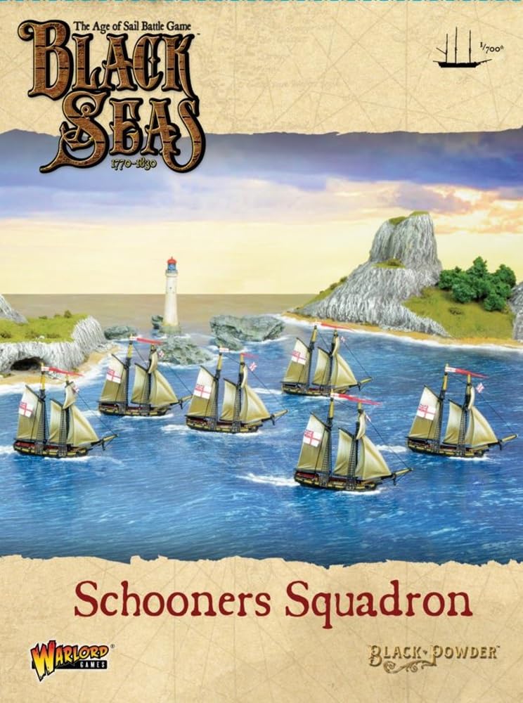 Warlord Games Schooners Squadron - 1/700 Scale Miniature for Black Seas Highly Detailed Age of Sail Era Miniatures for Table-top Wargaming