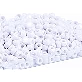 White Pony Beads Bulk 900 Pcs,Beads for Necklace Jewelry Making Earring Hair Braiding,Bracelets Making Kits,Hair Bead,Bracelet Beads,Plastic Beads for Crafts Braids Girls