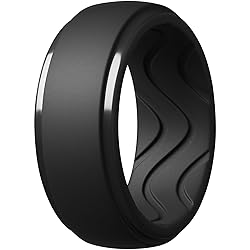 Egnaro Men's Silicone Rings 10mm Wide 2.5mm