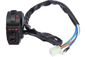 QAZAKY Universal Control Turn Signal Horn Function Head Light Low High Beam Left Switch for 7/8inch 22mm Handlebar Motorcycle Motorbike ATV Dirt Bike Scooter Suzuki Yamaha Kawasaki Kymco Polaris