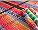 Ivenf Set of 4 100% Handmade Woven Braided Ribbed Cotton Table Mats/Placemats Rainbow Red 12