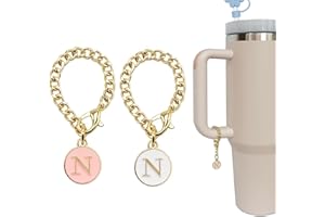 WLEAD Letter Charm Accessories for Stanley Cup – Cute 2-Piece Set for 20, 30, and 40 oz Tumblers with Handle, Perfect for Women and Girls