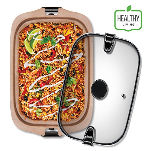 Chefman Casserole Slow Cooker with Locking Lid, Stoneware Crock