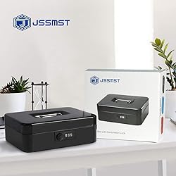 Jssmst Large Cash Box with Combination Lock