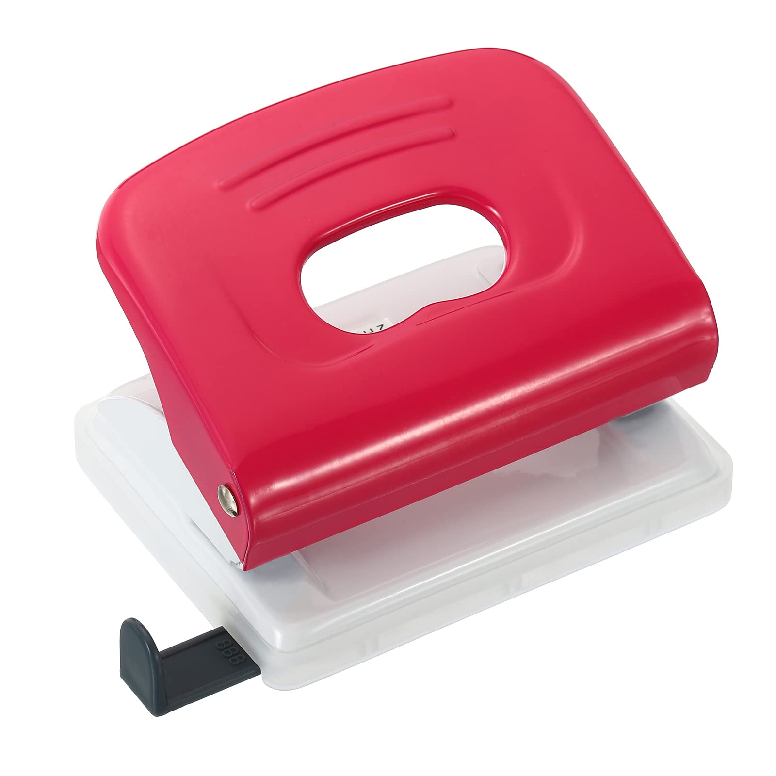 PATIKIL 1/4" 2 Hole Paper Punch, Metal Hole Puncher 10 Sheet Punch Capacity Adjustable Hole Punch for Office and Home Supplies, Red
