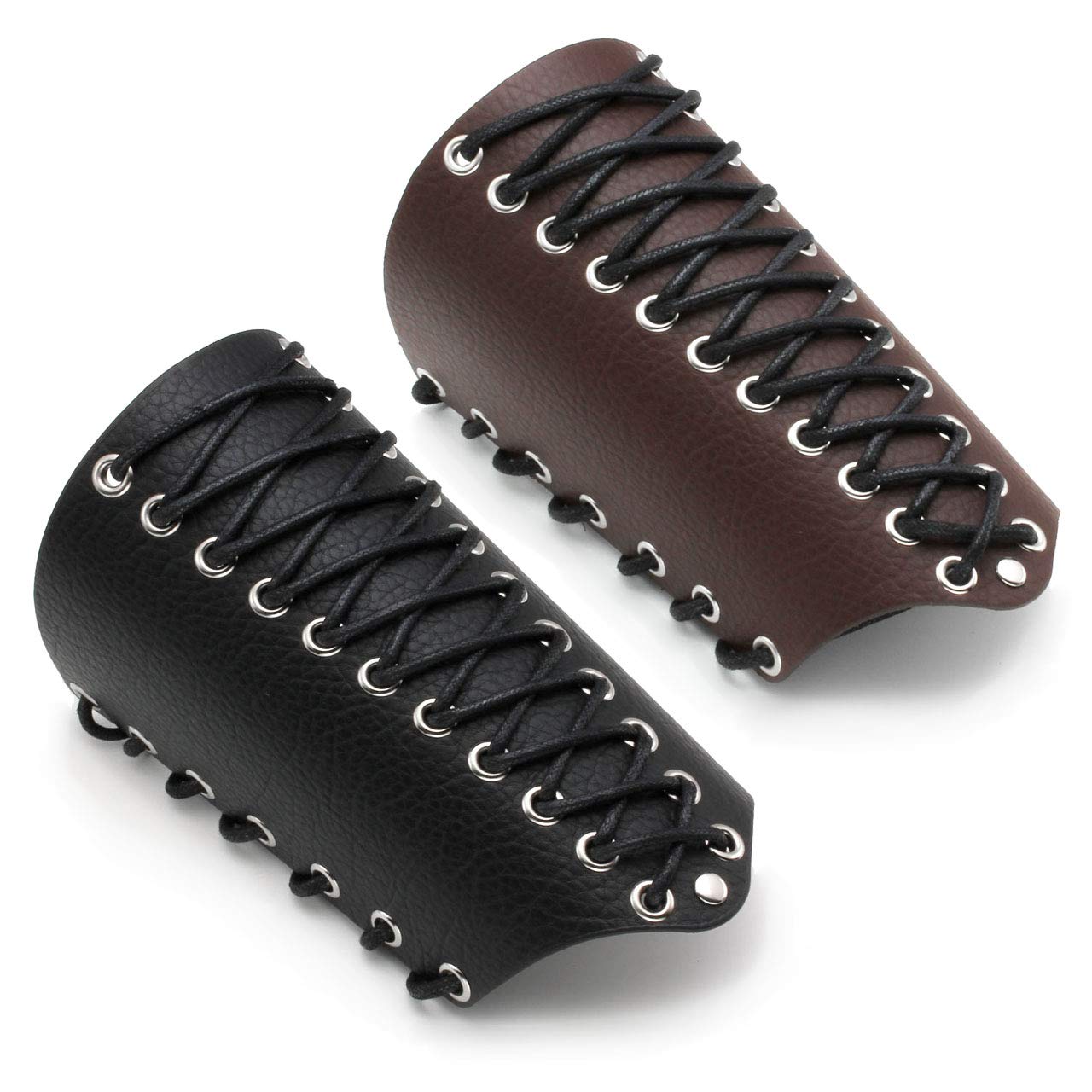 Manfnee leather Armour steampunk Arm Gauntlets for Men Women Medieval Bracers Viking Wrist Guard