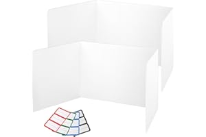CREGEAR Poster Board, Classroom Privacy Shields for Student Desk - 4mm Thick, 13.77"x17"x13.77", Presentation Board, Resuable Plastic Privacy Board 2 Pack with Extra Name Lables