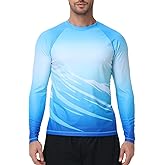 VAYAGER Men's Swim Shirts UPF 50+ Rash Guard Long Sleeve Quick Dry T-Shirt Loose Fit Water Fishing UV Protection Shirts