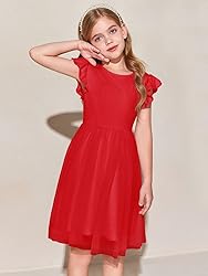 Haloumoning Girls Tutu Dress Ruffle Short Sleeve