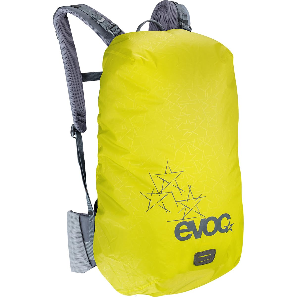 EVOC RAINCOVER SLEEVE backpack rain cover for outdoor adventures, waterproof backpack protective cover (flexible size adjustment through drawstring, reflective print, size: L) Colour: Sulphur Yellow