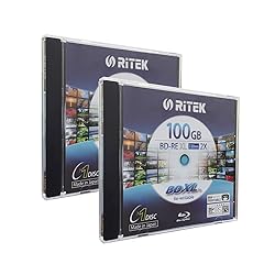 2 Pack Ritek BD-RE XL Rewritable BDXL 100GB Triple