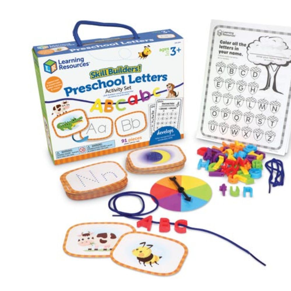 Learning Resources Skill Builders! Alphabet & Letter Sounds Activity Set, Learn the Alphabet, Upper & Lowercase Letters, Reading for 3 Year Olds, Fine Motor Skills, 91 Pieces