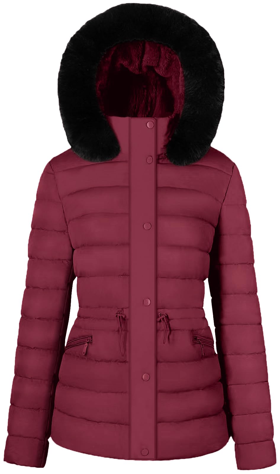 BodiLove Women's Winter Quilted Puffer Short Coat