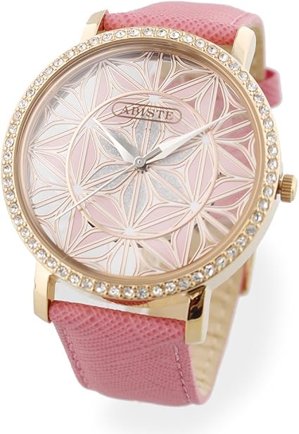 Abiste アビステ フラワーモチーフスケルトンビッグフェイス スワロフスキーエレメンツ腕時計 ピンク レディース腕時計 腕時計 通販 Amazon